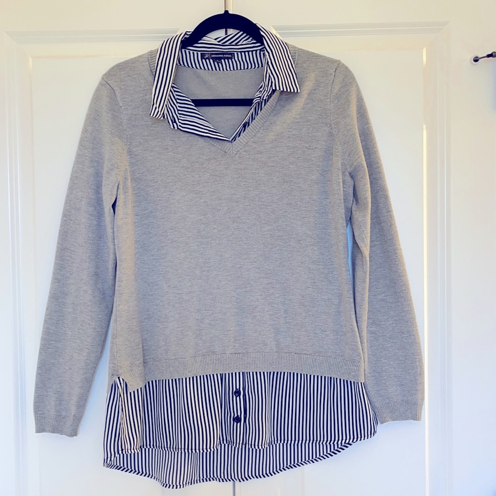 Lightweight Sweater with sewn in button up